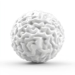 Poster - Spherical brain-like form, isolated on white background.