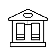 Poster - Building architecture bank finance government courthouse structure outline icon design vector illustration