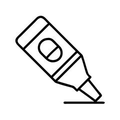 Poster - Outline marker vector icon drawing tool design highlight pen stationery art supply graphic element drawing