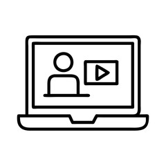 Aufkleber - Online education video tutorial webinar laptop learning digital course training conference