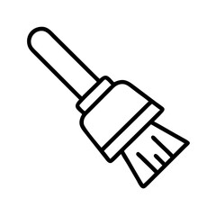 Poster - Outline paint brush tool for painting and cleaning art, vector art brush illustration icon drawing