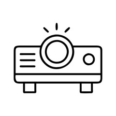 Leinwandbilder - Outline projector vector icon presentation device image equipment film screen multimedia tool for cinema show