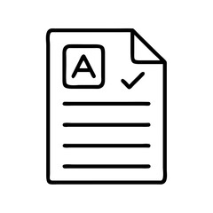 Poster - Illustration of test exam paper sheet with grade a and check mark for success and achievement