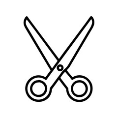 Poster - Outline scissors cutting tool vector icon illustration design element stationery equipment sharp blade