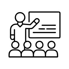 Aufkleber - Presentation training seminar workshop conference lecture meeting education teaching class icon vector design