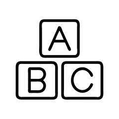 Poster - Outline abc blocks vector icon illustration for education learning and alphabet concepts design