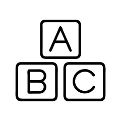 Poster - Abc blocks alphabet learning education toy children block letters kids preschool vector icon line
