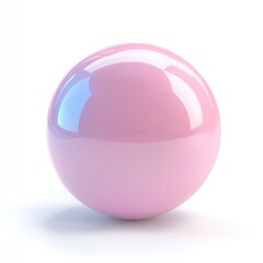 Fototapete - Perfect, glossy pink sphere against a plain white background.
