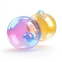 Poster - Two vibrant, overlapping spheres with iridescent colors.