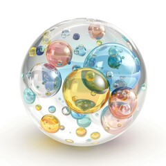 Poster - colorful spherical bubbles within a translucent orb.