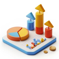 Poster - Colorful graphical representation of financial data and metrics.