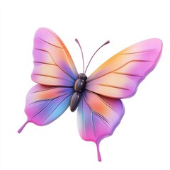 Poster - Vibrant, three-dimensional butterfly illustration.