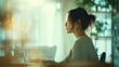 © てんぷら - ノートパソコンで作業をする日本人女性