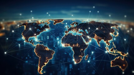Wall Mural - logistics international delivery concept, world map with logistic network distribution on background