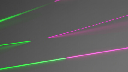 Leinwandbilder - Futuristic Cleanliness Soft Grey with Neon Highlights