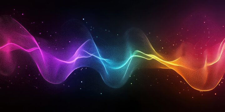 Twisting color ripple element on a glowing pulse backdrop