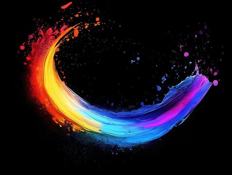 Glowing motion background with a curving color splash effect