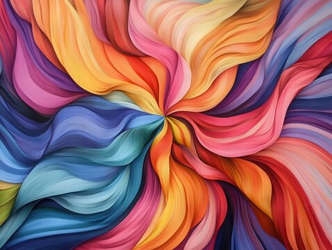 Surreal thread effect with a blooming color stroke element