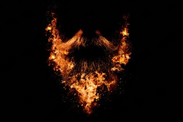 Poster - Illuminating Beard of Flames Set Against Black Background for a Striking Fantasy Fire Concept