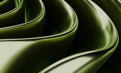 Poster - Elegant Green Curves: A Modern Abstract Background