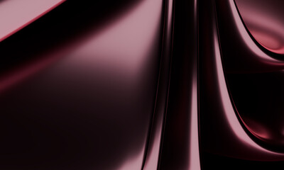 Poster - Luxurious Dark Red and Black Background with Reflective Wavy Layers