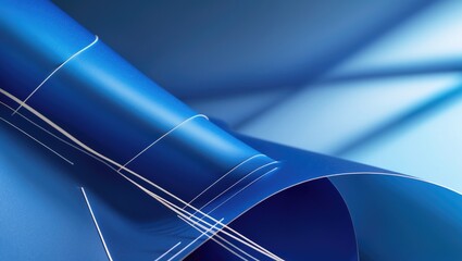 Poster - Blue paper backdrop featuring a smooth matte finish with subtle gradient and layered geometric accents for a modern, elegant, and vibrant design