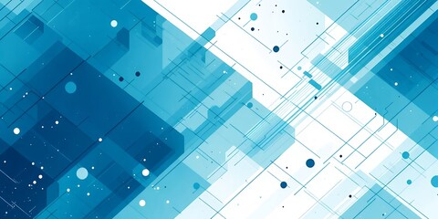 Poster - abstract background featuring light blue geometric shapes and connecting lines with circles