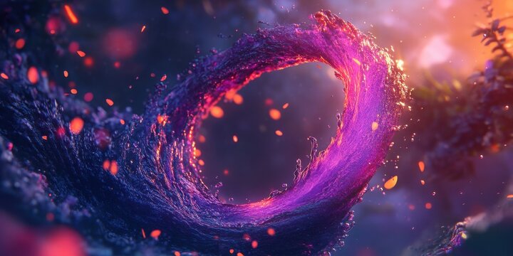 dreamy splash bend, glowing swirl, background