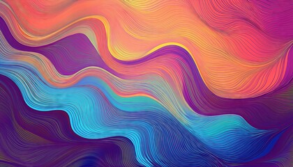 Poster - Vibrant Dynamic Gradient Waves A Colorful Abstract Geometric Masterpiece with Fluid Marble Texture, Evoking Energy and Excitement
