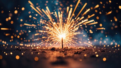 Poster - Festive Christmas Sparkler with Firework Flare