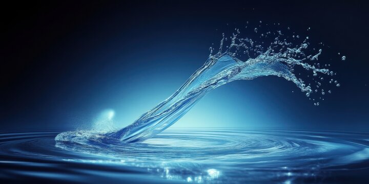 Bending dreamy splash element on a glowing swirl backdrop