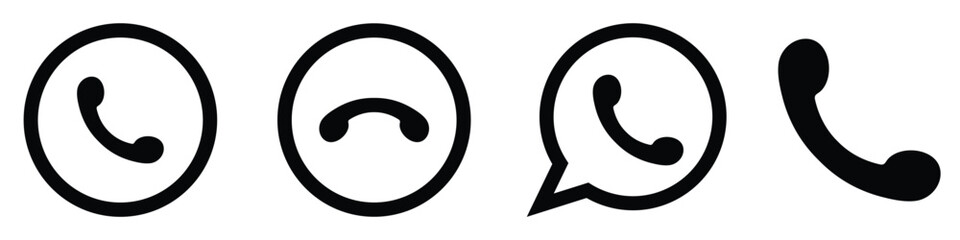 Poster - Phone icon vector set, WhatsApp messages icon, Phone icon vector set. call sign. Vector illustration. 