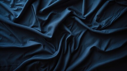 Poster - Close-up of textured wrinkled fabric bed sheet background