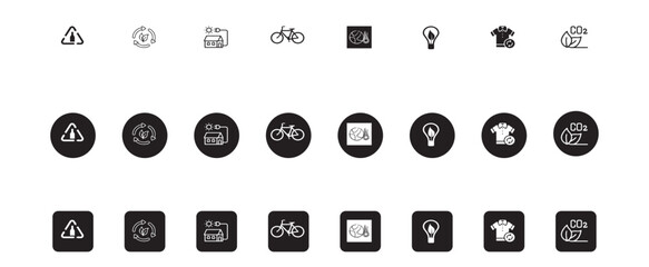 Set of 24 outline Ecology icons set. Nature, environment, recycle flat icon. Vector illustration and with environment, recycle silhouette editable vector isolated 