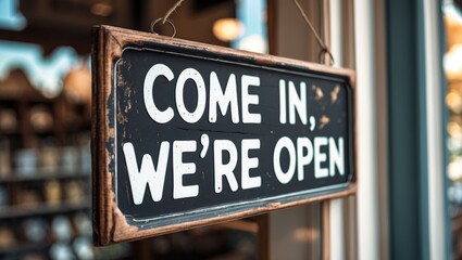 Poster - Come In and Join Us â€“ Vintage Business Sign Open Now
