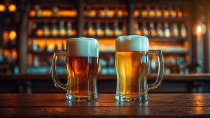 Aufkleber - Chilled Light Beer in a Glass Mug at the Pub