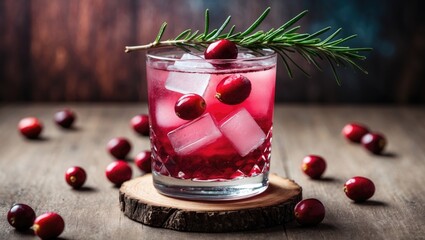 Aufkleber - Iced beverage with berries served in a glass