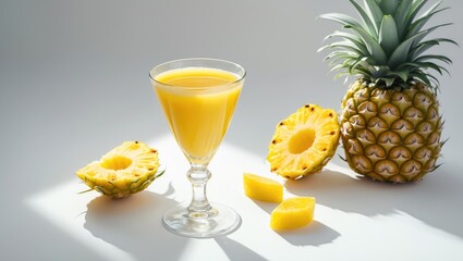 Aufkleber - Creative juice-based layout with flat lay food concept featuring a smoothie on white background