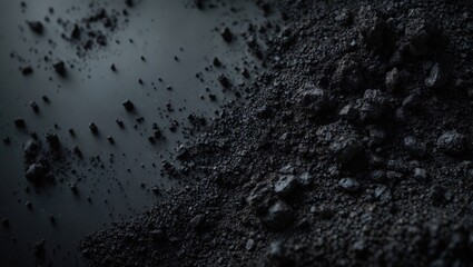 Poster - Black soil texture with dark background