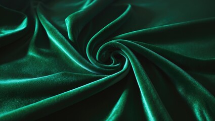 Poster - Dark green velvet textile texture serving as a backdrop.