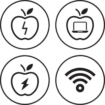 Apple Line Icon. Editable Stroke. Pixel Perfect. For Mobile and Web.