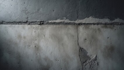 Poster - Dark grey grungy concrete texture with plaster wall for renovation background