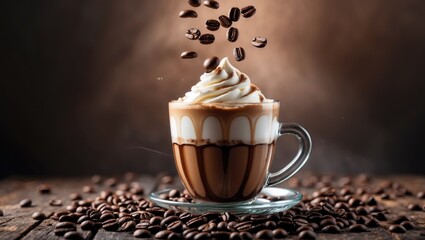 Poster - Chocolate and coffee beverage topped with whipped cream