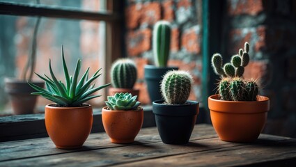 Aufkleber - A variety of plants in assorted pots