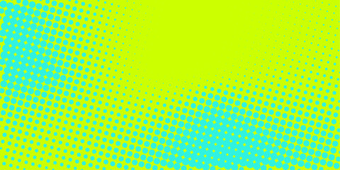 Poster - Vector halftone pattern, gradient background with faded dots. Retro pixeleted blue-green texture. Anime or manga comic book 
