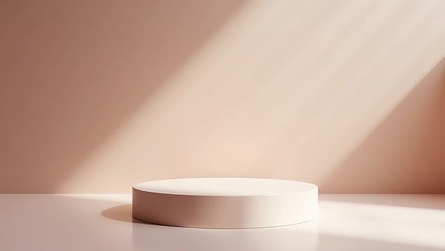 Sleek podium featuring abstract art pieces Display stand for product showcasing Modern stage setting for presentations Pedestal arrangement with a contemporary theme 3D rendering Studio platform