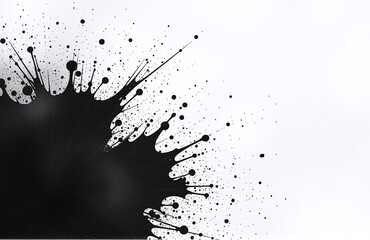Aufkleber - Animated Paint Splashes Create A Dynamic Abstract Background For Advertisements And Presentations With A Unique Black And White Color Scheme Effect.