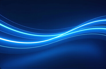 Poster - Abstract Motion Background With Blue Neon Glowing Stripes Creates A Dynamic And Modern Visual Effect Instantly.