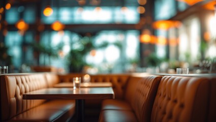 Poster - Elegant abstract blur of a luxury restaurant interior for background