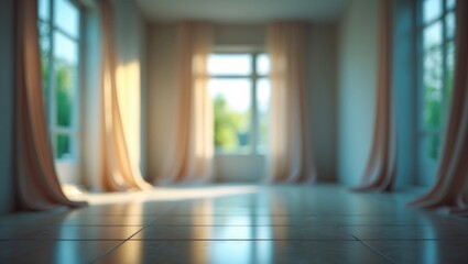 Aufkleber - Abstract blurred empty room in a house for background
